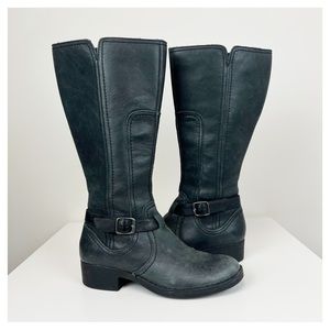 Clarks Gray/Black Tall Zip Moto Boots Size 7‎